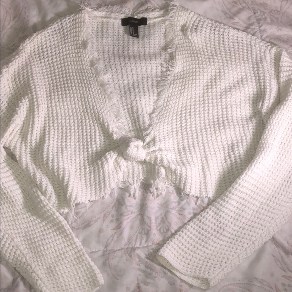 Open knit cropped sweater